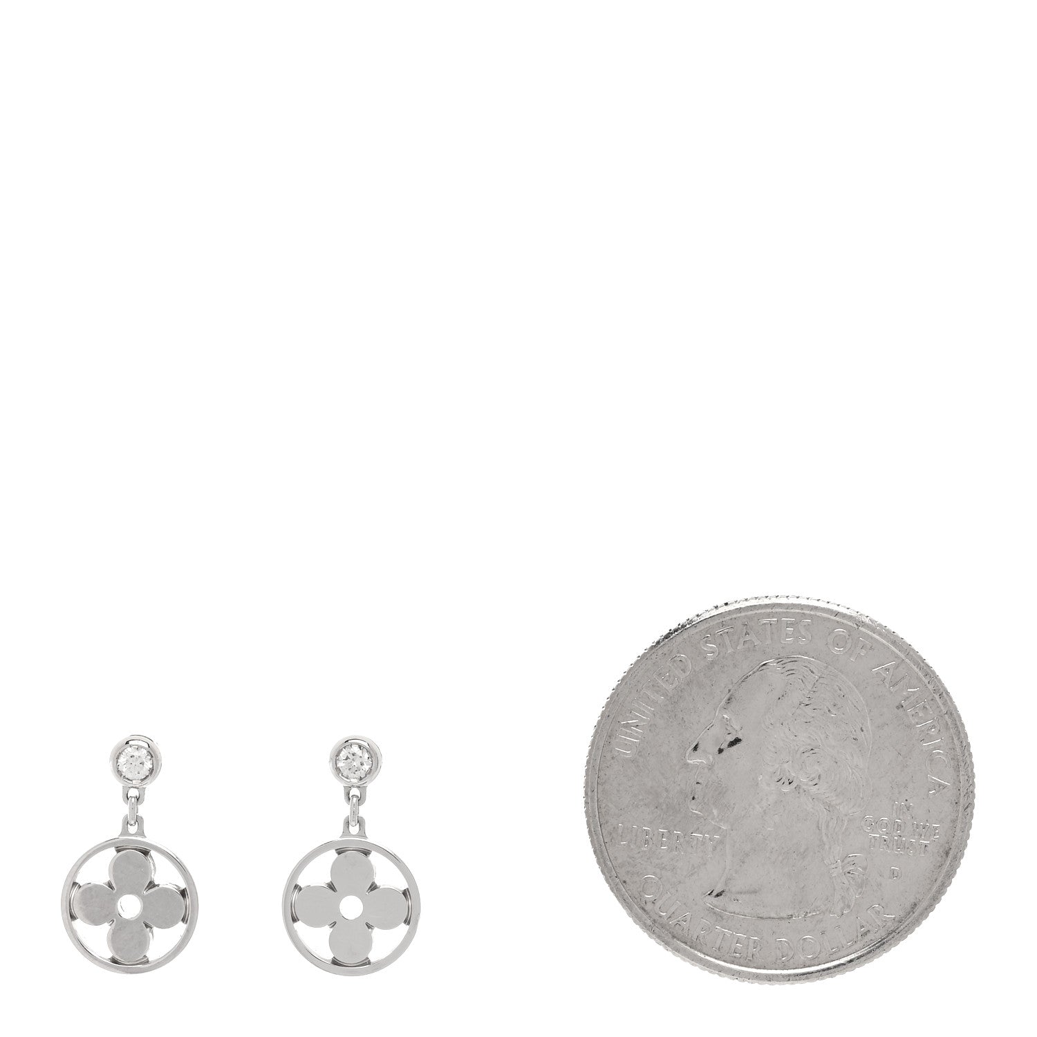 Louis Vuitton 18K White Gold Diamond Idylle Blossom Stud Earrings 2 of 5