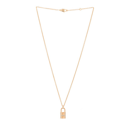 Hermes 18K Rose Gold Diamond Amulettes Cadenas Pendant Necklace 3 of 6