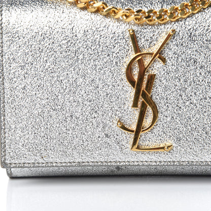 Saint Laurent Metallic Calfskin Small Classic Monogram Kate Satchel Pale Gold 15 of 18