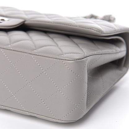 Chanel Lambskin Quilted Medium Double Flap Grey 9 of 10
