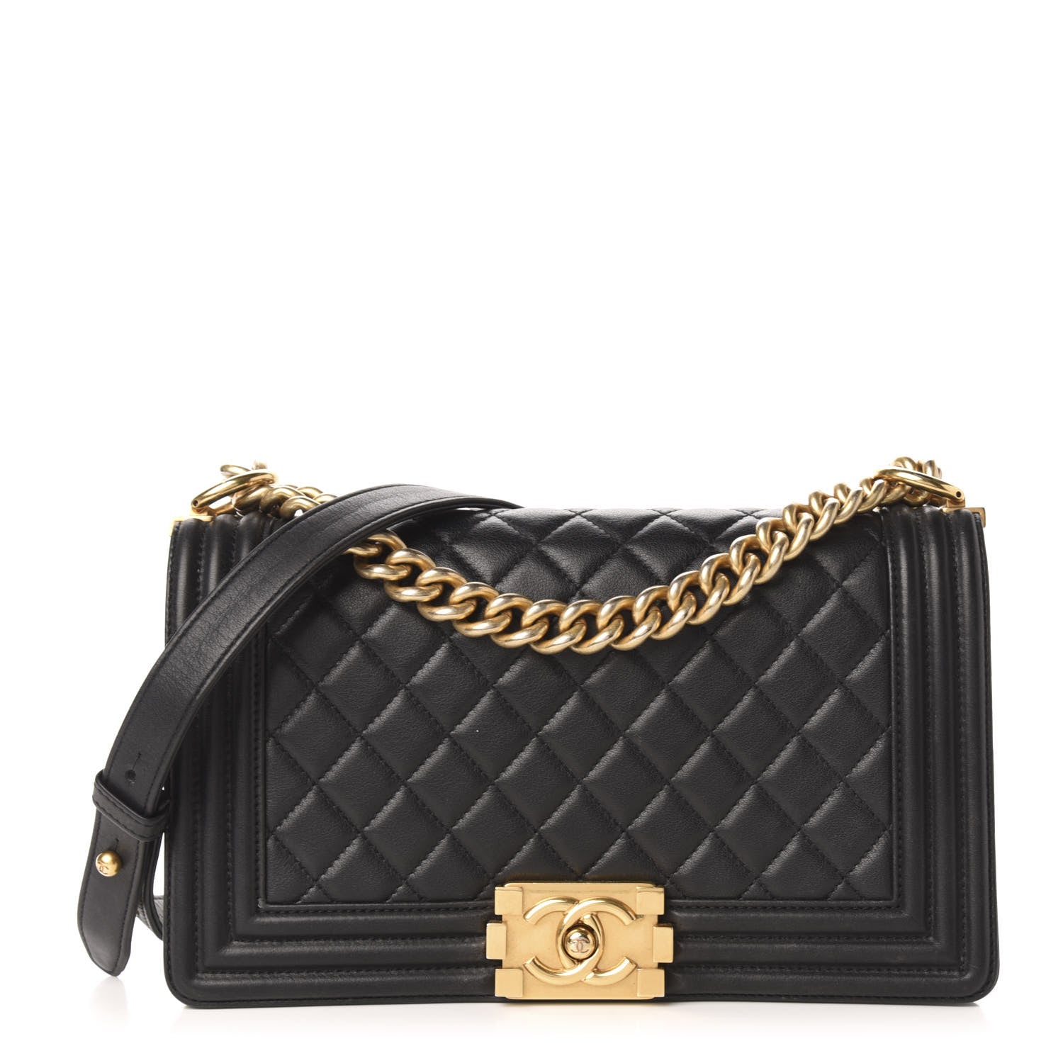 Chanel Calfskin Quilted Medium Boy Flap Black 1 of 14