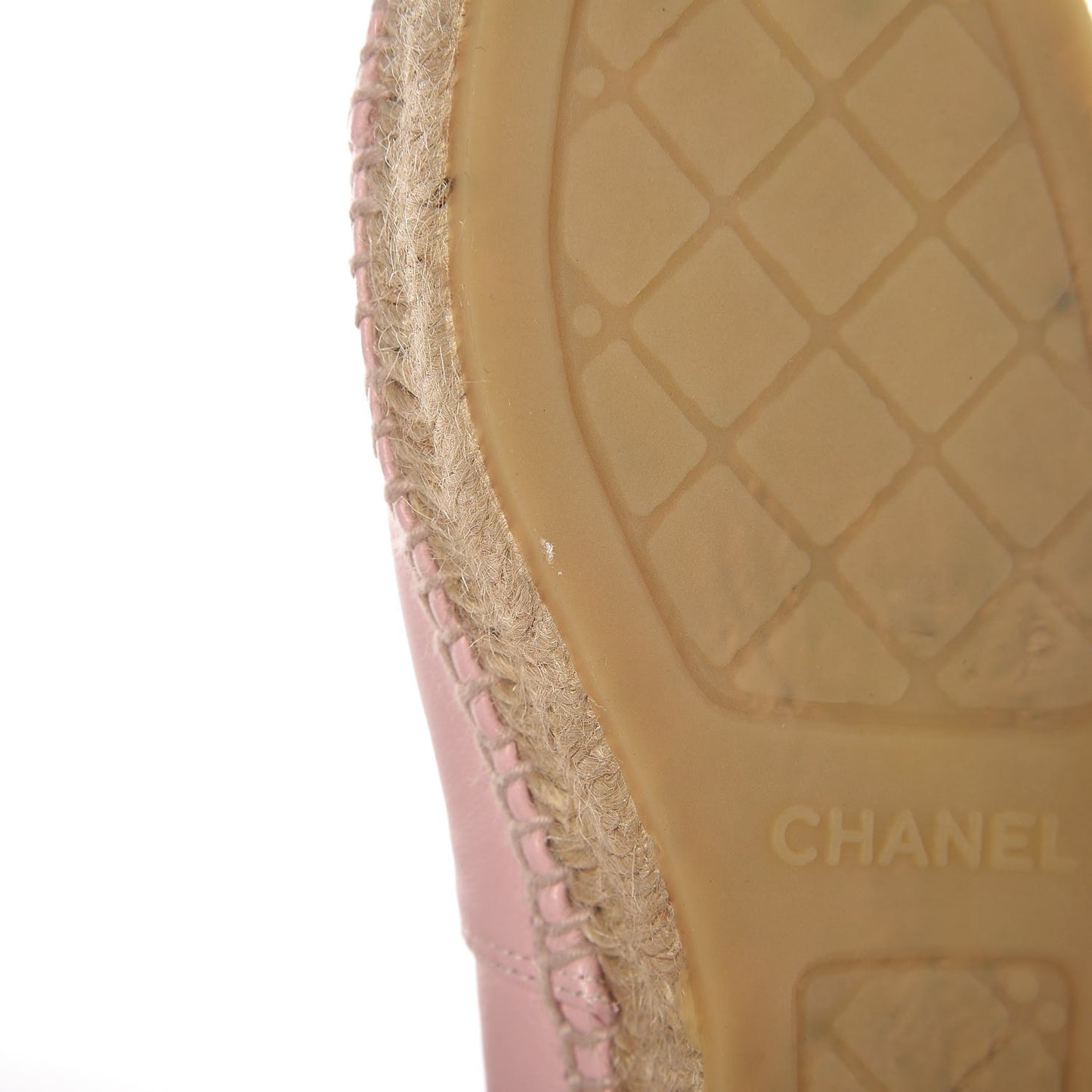 Lambskin CC Espadrilles 38 Light Pink
