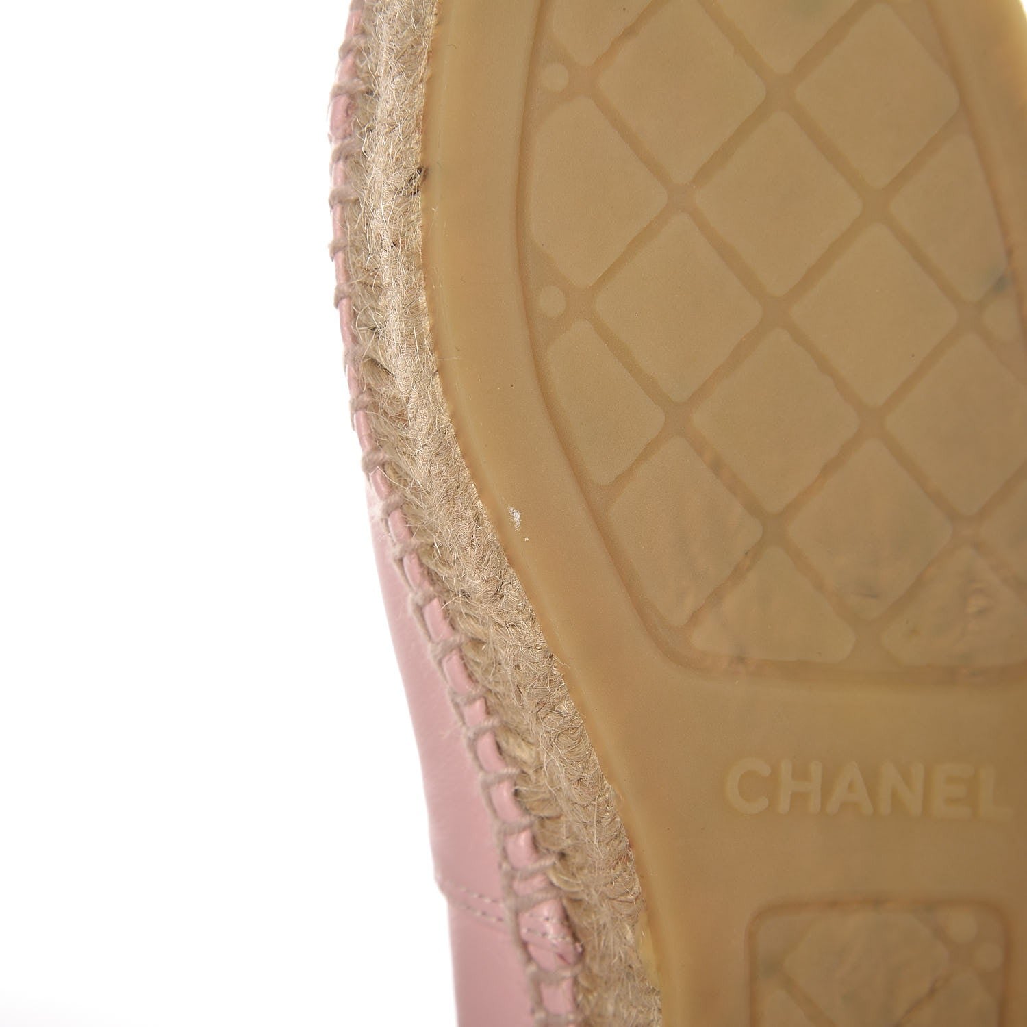 Chanel Lambskin CC Espadrilles 38 Light Pink 9 of 10