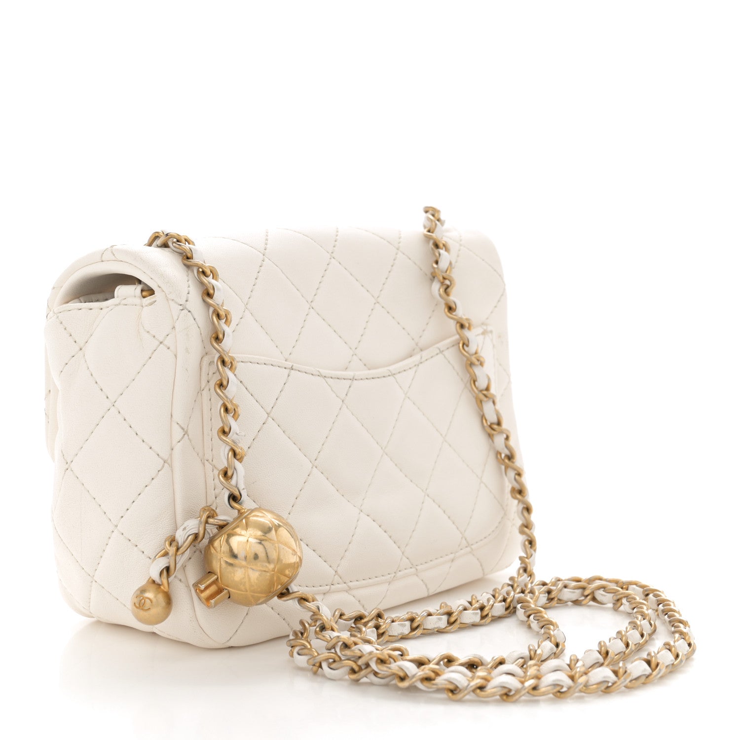 Chanel Lambskin Quilted Mini Pearl Crush Flap White 3 of 15