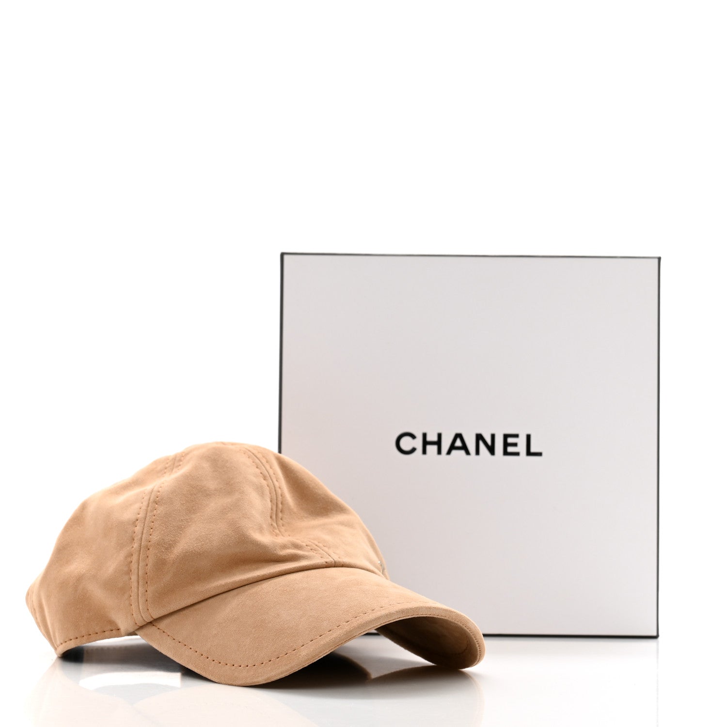 Chanel Suede Goatskin CC Cap Hat Beige 10 of 10