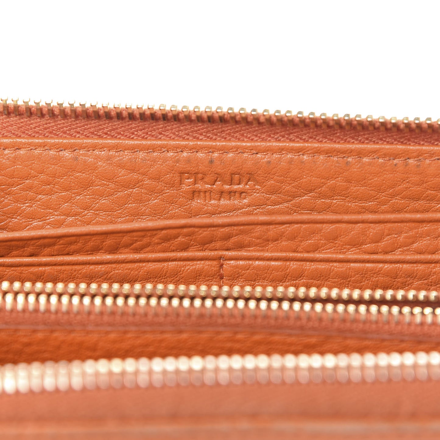 Vitello Daino 2/3 Zip Continental Wallet Papaya
