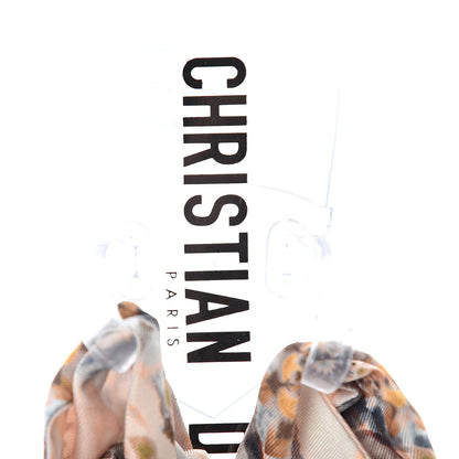 Christian Dior PVC Silk KaleiDiorscopic Mitzah Scarf Thong Sandalss 37 Nude 6 of 8