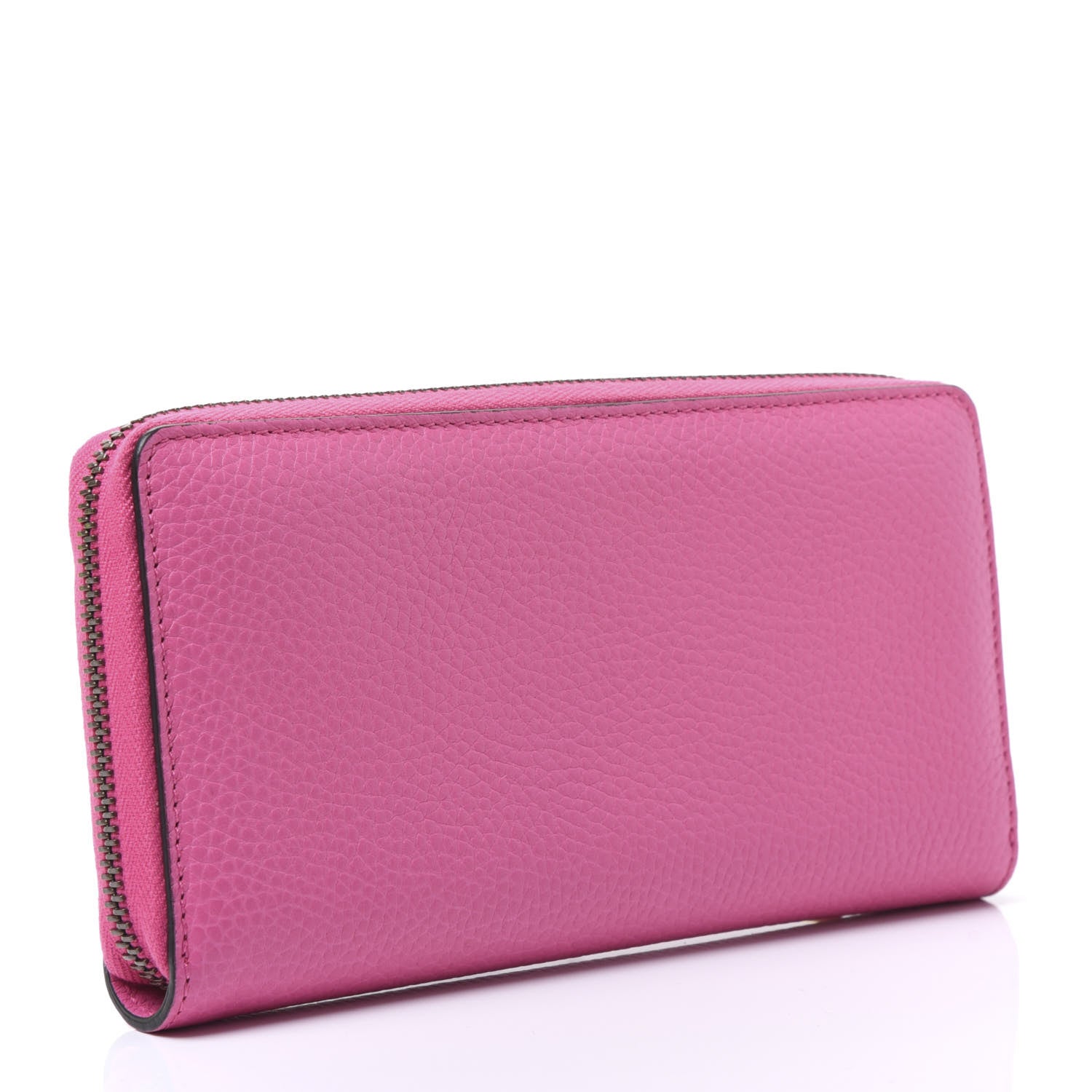 Gucci Cellarius Calfskin GG Marmont Charm Zip Around Wallet Pink Tropical Flower 2 of 9