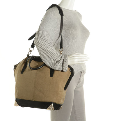 Alexander Wang Burlap Calfskin Large Emile Beige Pale Gold Hardware 2 of 8