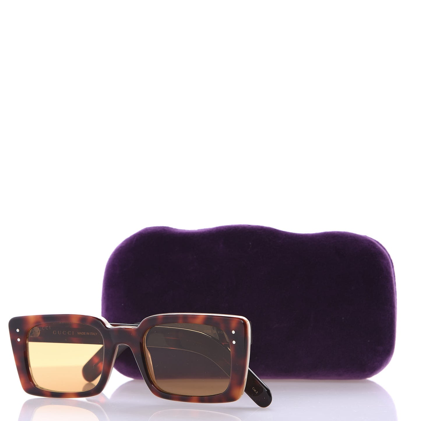Acetate Rectangular Frame Sunglasses GG0539S Havana