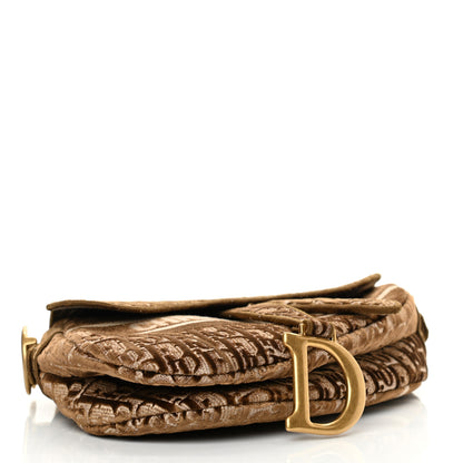 Christian Dior Velvet Oblique Saddle Bag Bronze 4 of 12
