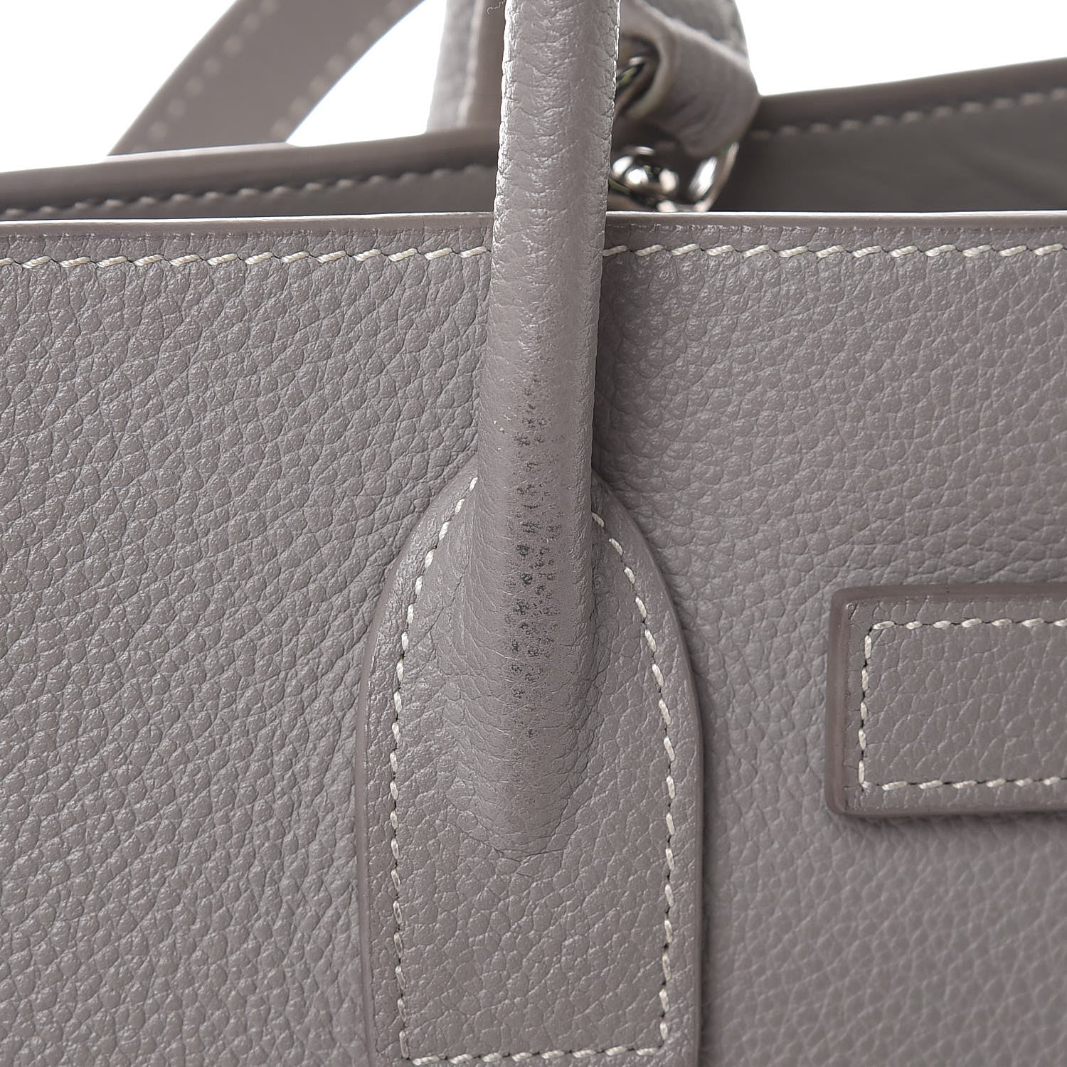 Saint Laurent Grained Calfskin Topstich Baby Sac De Jour Grey 11 of 15