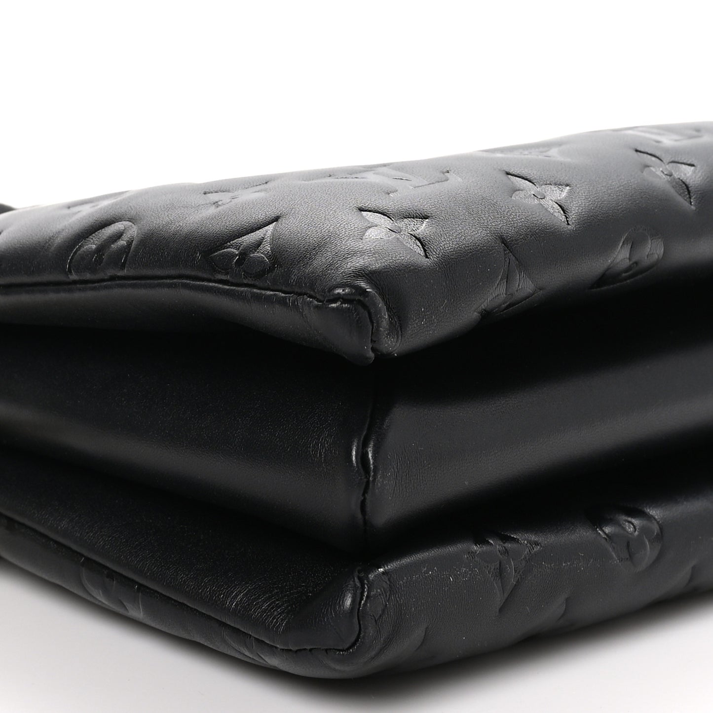 Lambskin Embossed Monogram Coussin PM Black