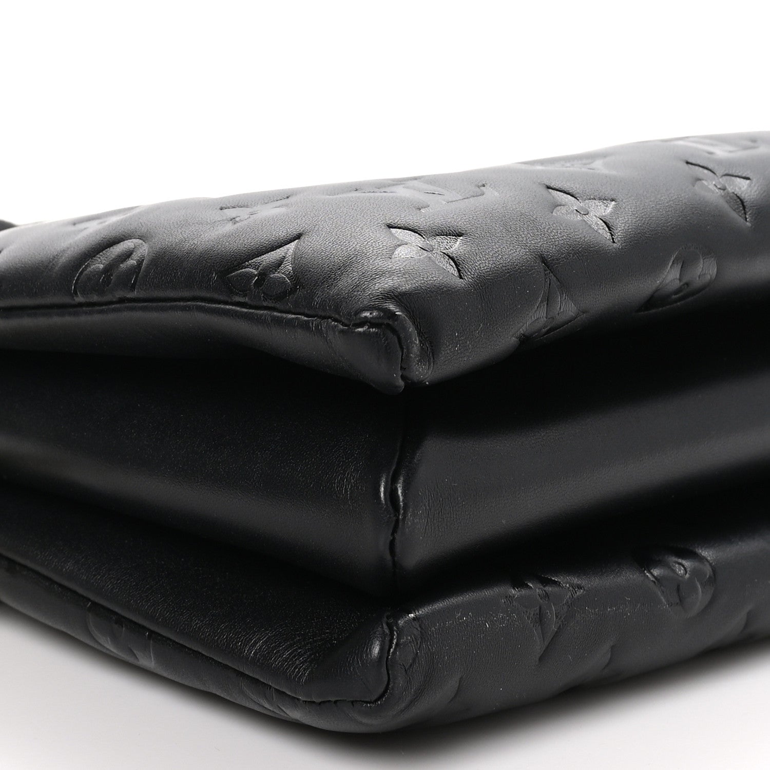 Louis Vuitton Lambskin Embossed Monogram Coussin PM Black 10 of 11