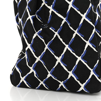 Chanel Canvas Printed Airline Drawstring Bag Black Blue 11 of 12