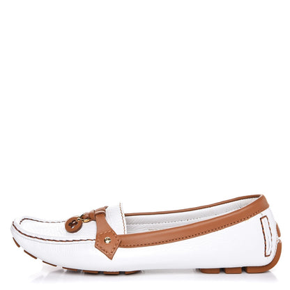 Louis Vuitton Calfskin Fleur Oxford Loafers 40 Cognac White White 1 of 13
