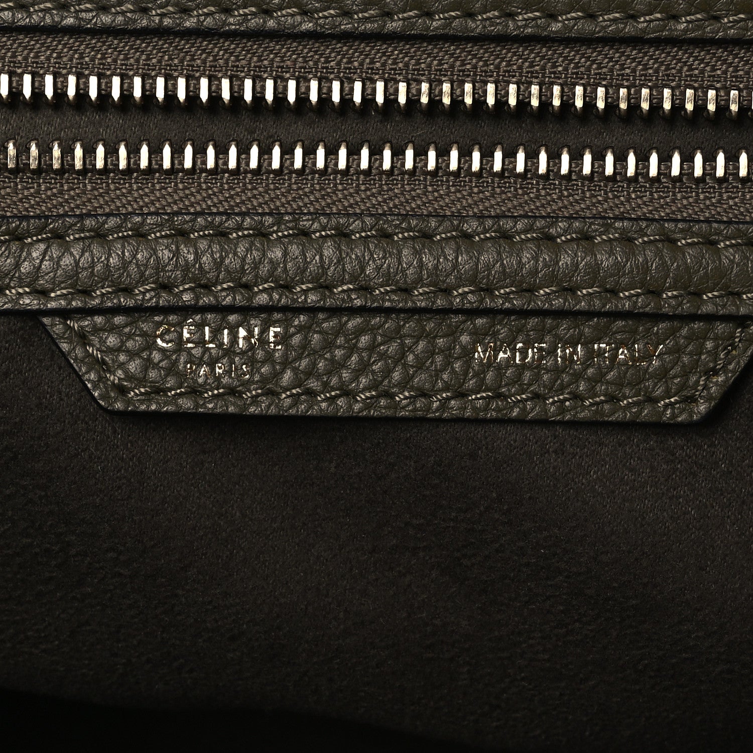 Celine Drummed Calfskin Mini Luggage Souris 6 of 11