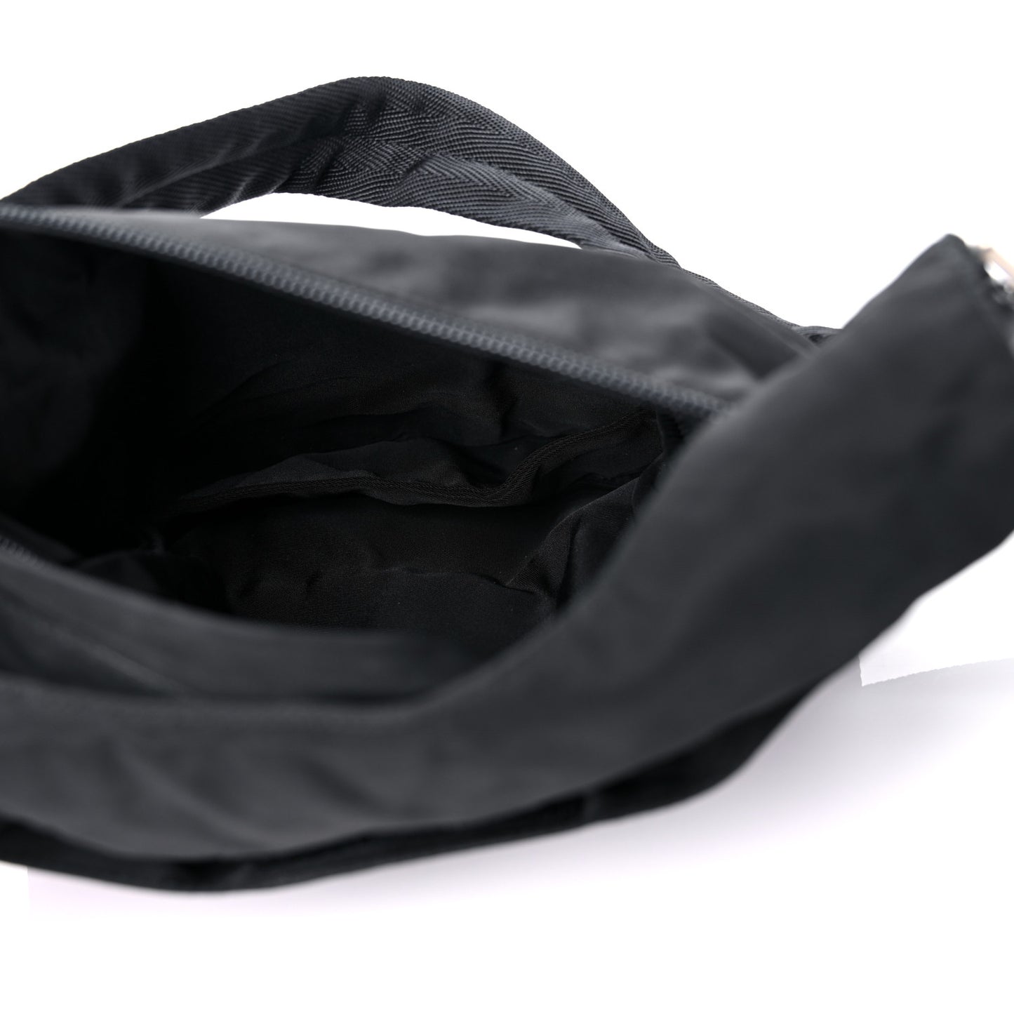 Tessuto Nylon Saffiano Flat Messenger Bag Black
