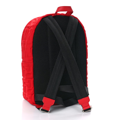 Fendi Econyl Nylon Lycra Vitello Seta FF Embossed Kids Backpack Rosso Cardinale 2 of 8