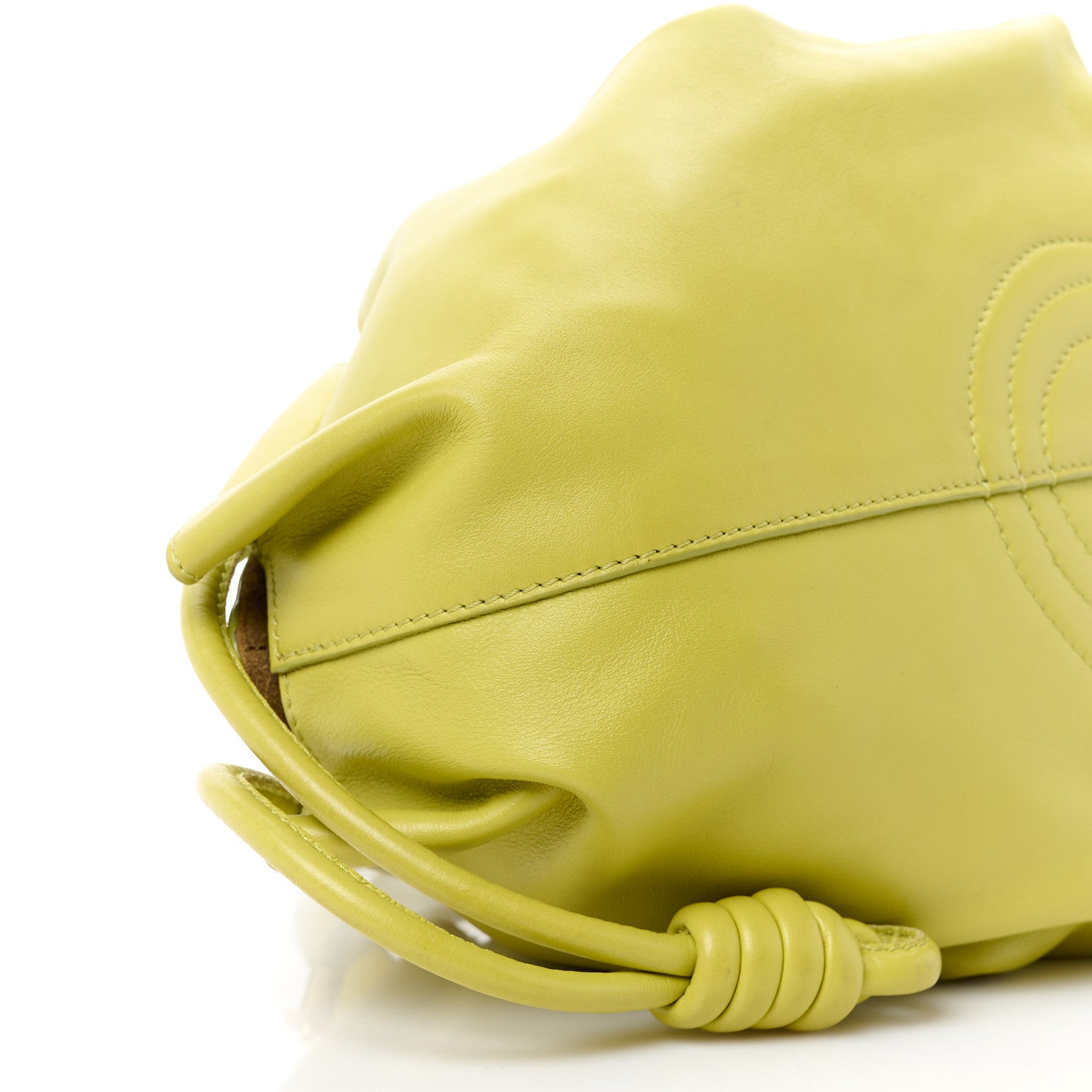 Loewe Shiny Nappa Calfskin Paseo Bag Lime Yellow 9 of 11