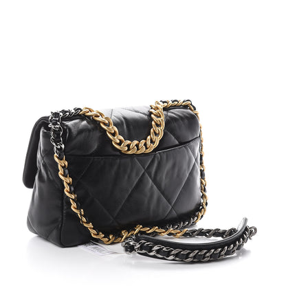 Chanel Goatskin Quilted Medium 19 Flap Black 2 of 9
