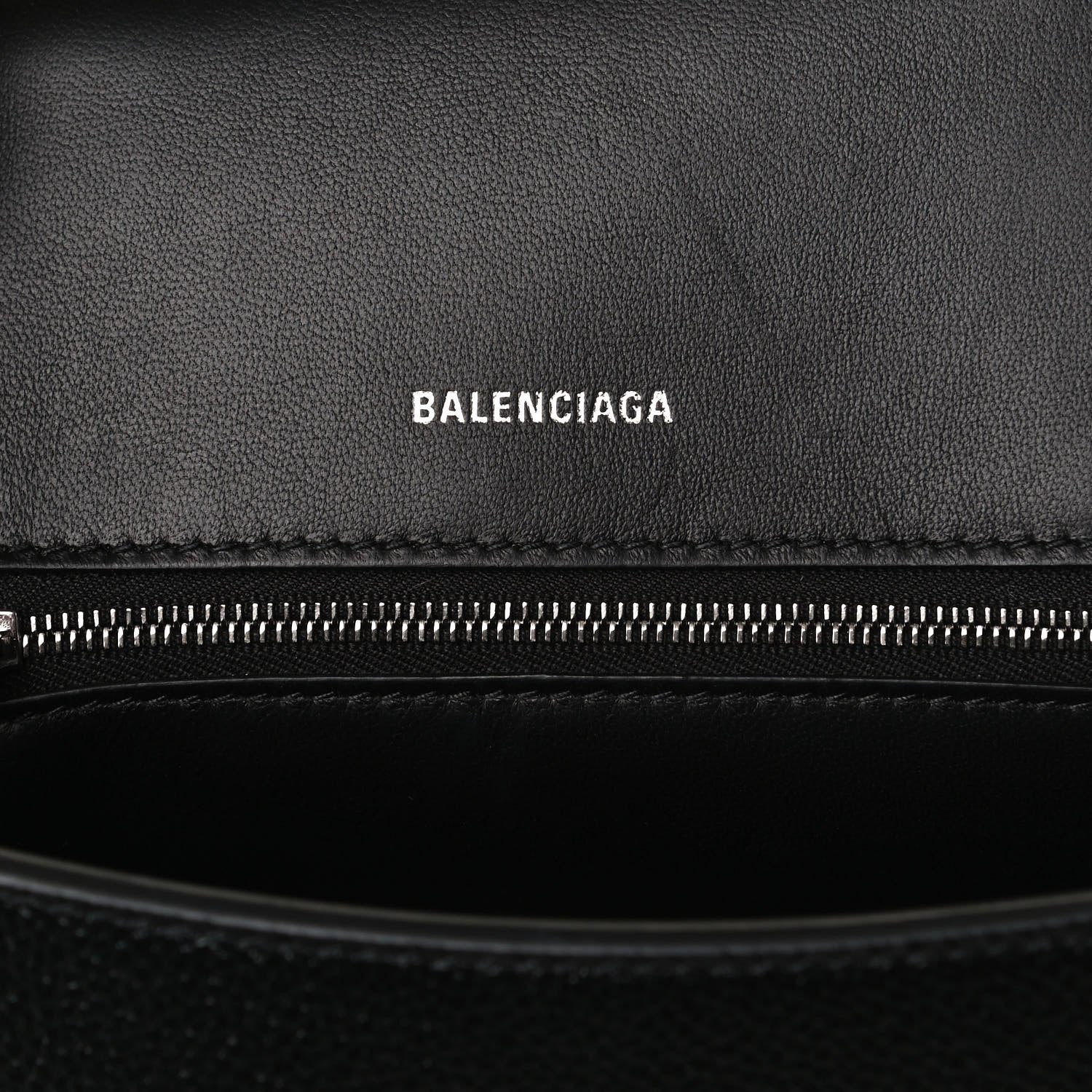 Balenciaga Grained Calfskin Small Hourglass Top Handle Bag Black 6 of 14