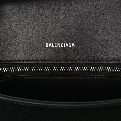 Balenciaga Grained Calfskin Small Hourglass Top Handle Bag Black 6 of 14