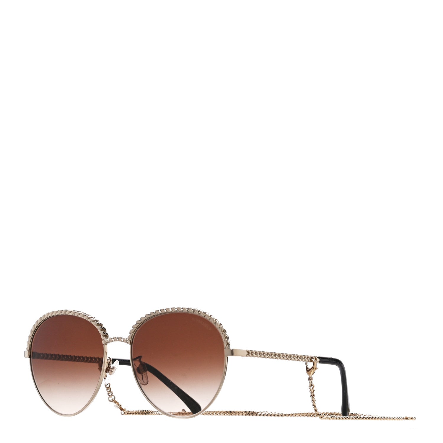 Chanel Chain Pantos Sunglasses 4242 Gold Brown 2 of 9