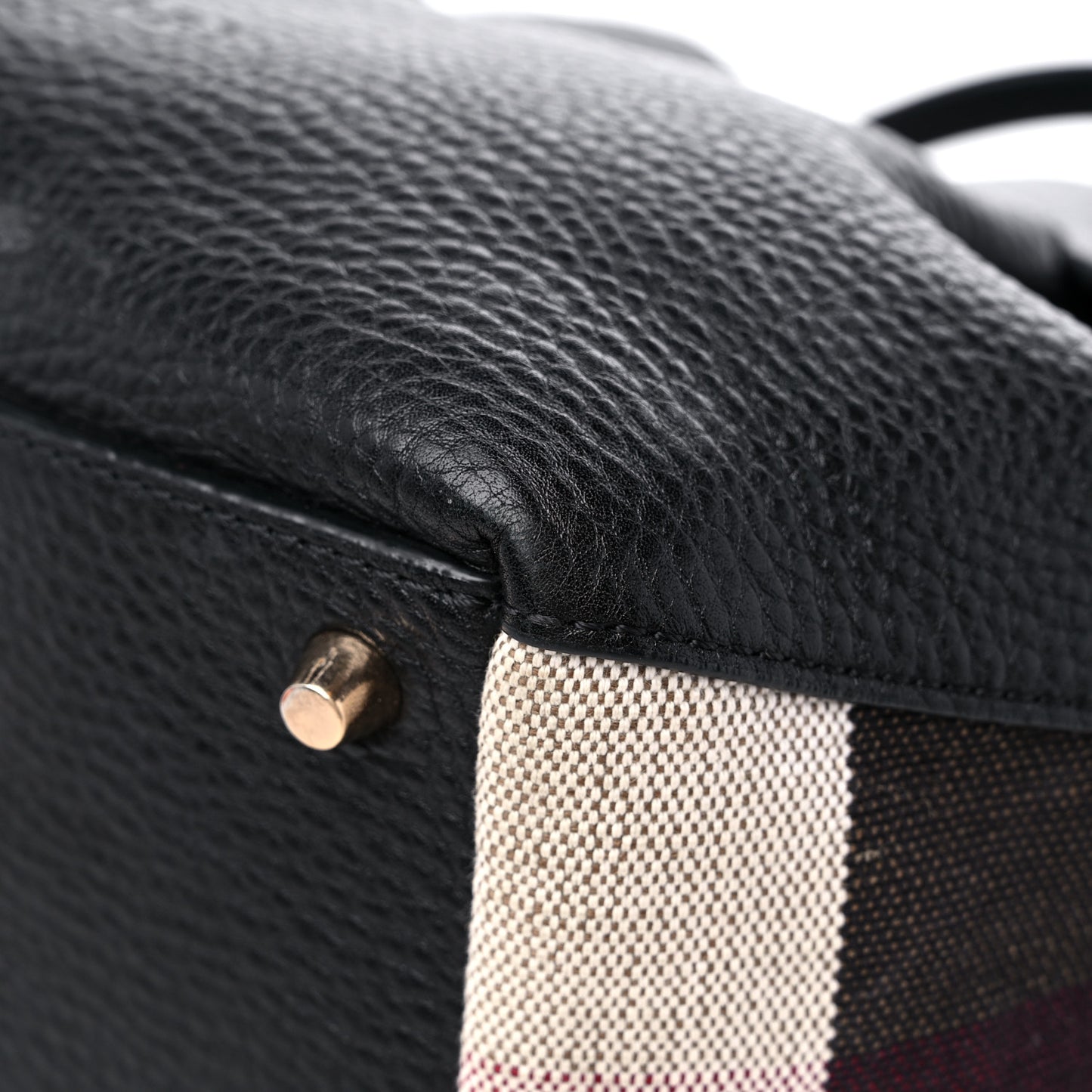 Grainy Calfskin House Check Small Maidstone Black