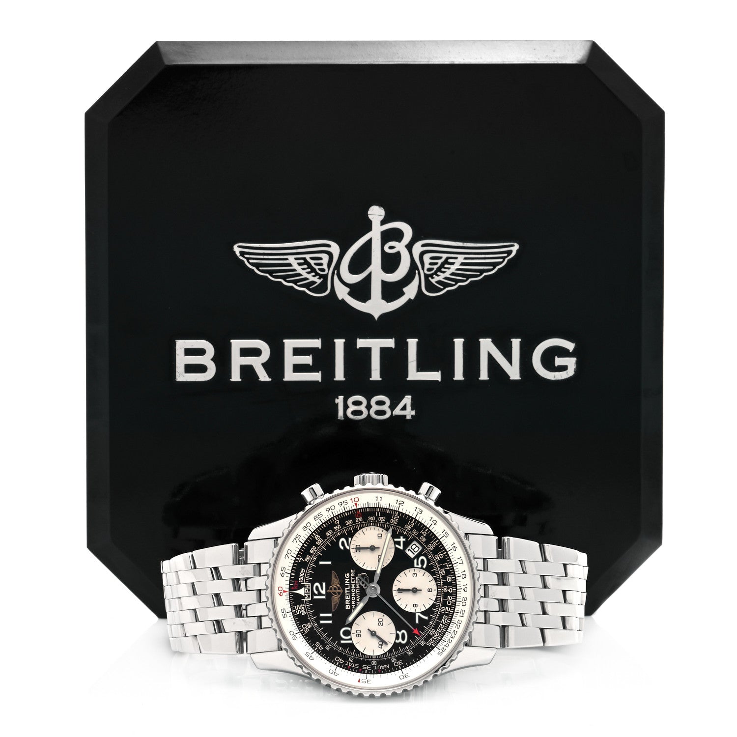 Breitling Stainless Steel 42mm Navitimer Chronograph Automatic Watch Black A23322 5 of 5