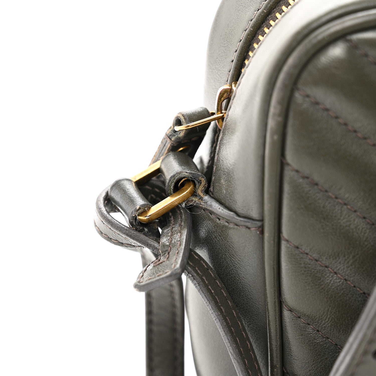 Saint Laurent Calfskin Matelasse Monogram Lou Camera Bag Pebble 9 of 12