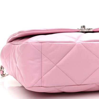 Chanel Lambskin Quilted Maxi Chanel 19 Flap Dark Pink 8 of 9