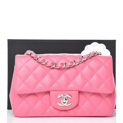 Chanel Lambskin Quilted Mini Rectangular Flap Pink 12 of 12