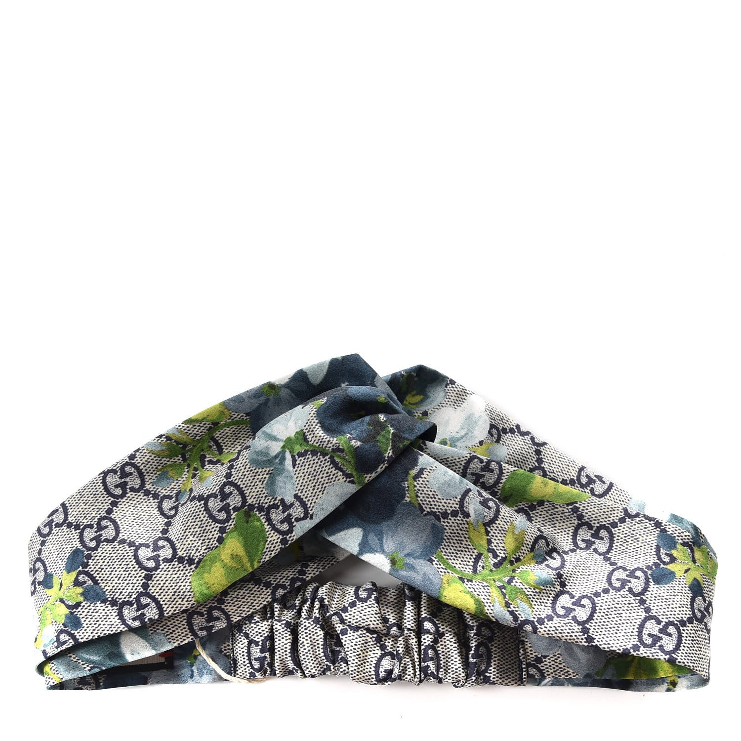 Gucci Silk Monogram Blooms Print Headband Blue 1 of 4