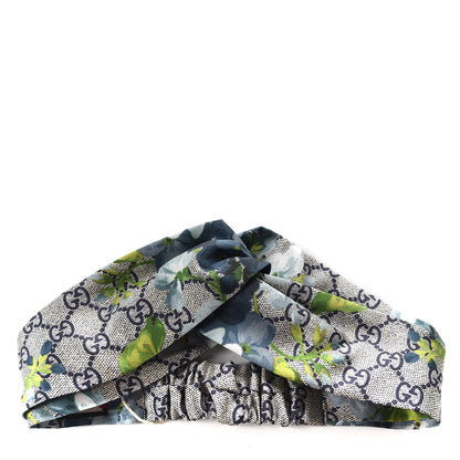 Gucci Silk Monogram Blooms Print Headband Blue 1 of 4