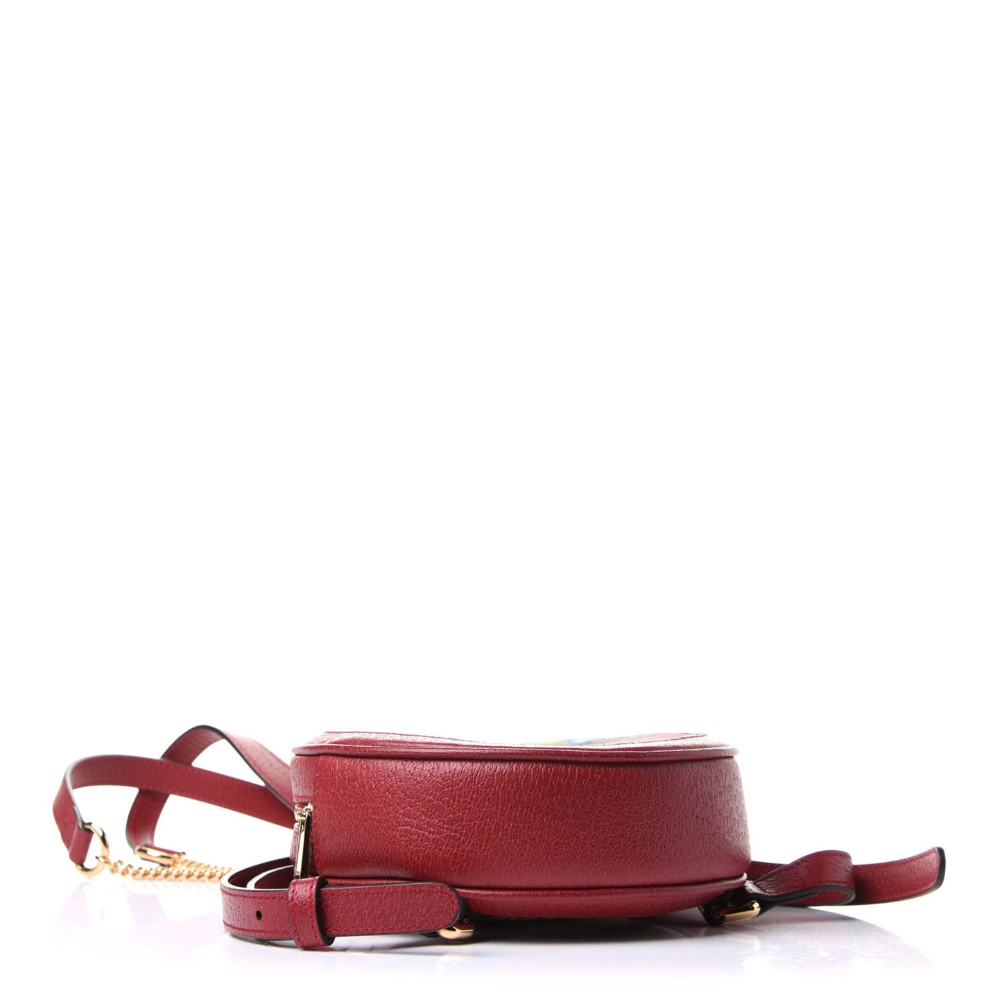 GG Supreme Monogram Web Flora Mini Ophidia Round Backpack Red
