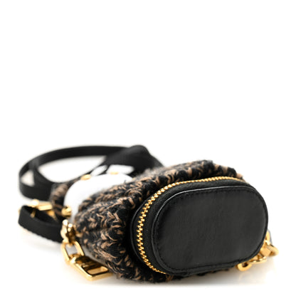 Prada Knitted Soft Lambskin Robot Keychain With Strap Black Camel 3 of 6