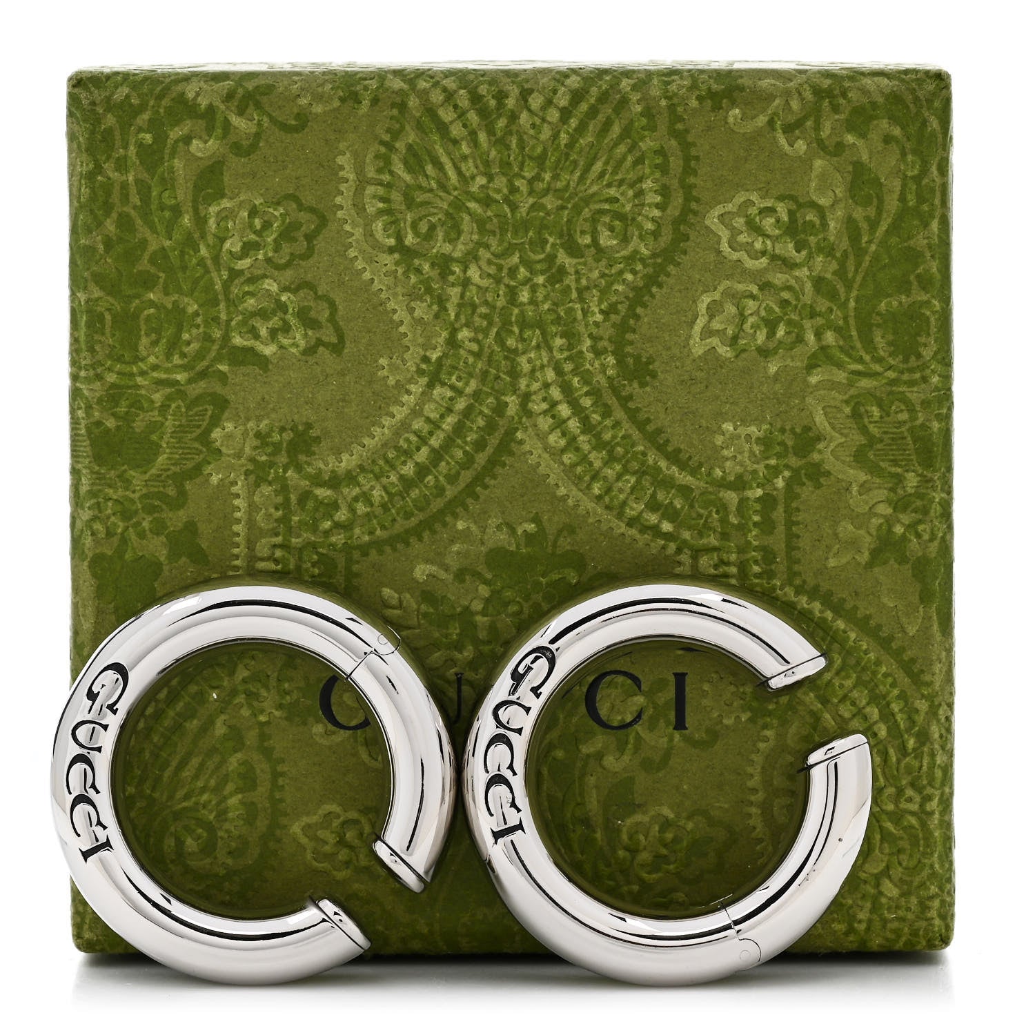 Gucci Metal Speculum Majus Cuff Earrings Silver 5 of 5