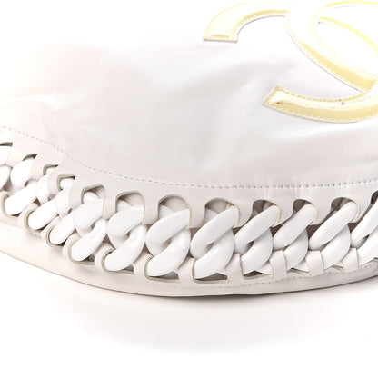 Chanel Calfskin Modern Chain Rhodoid Hobo White 10 of 19
