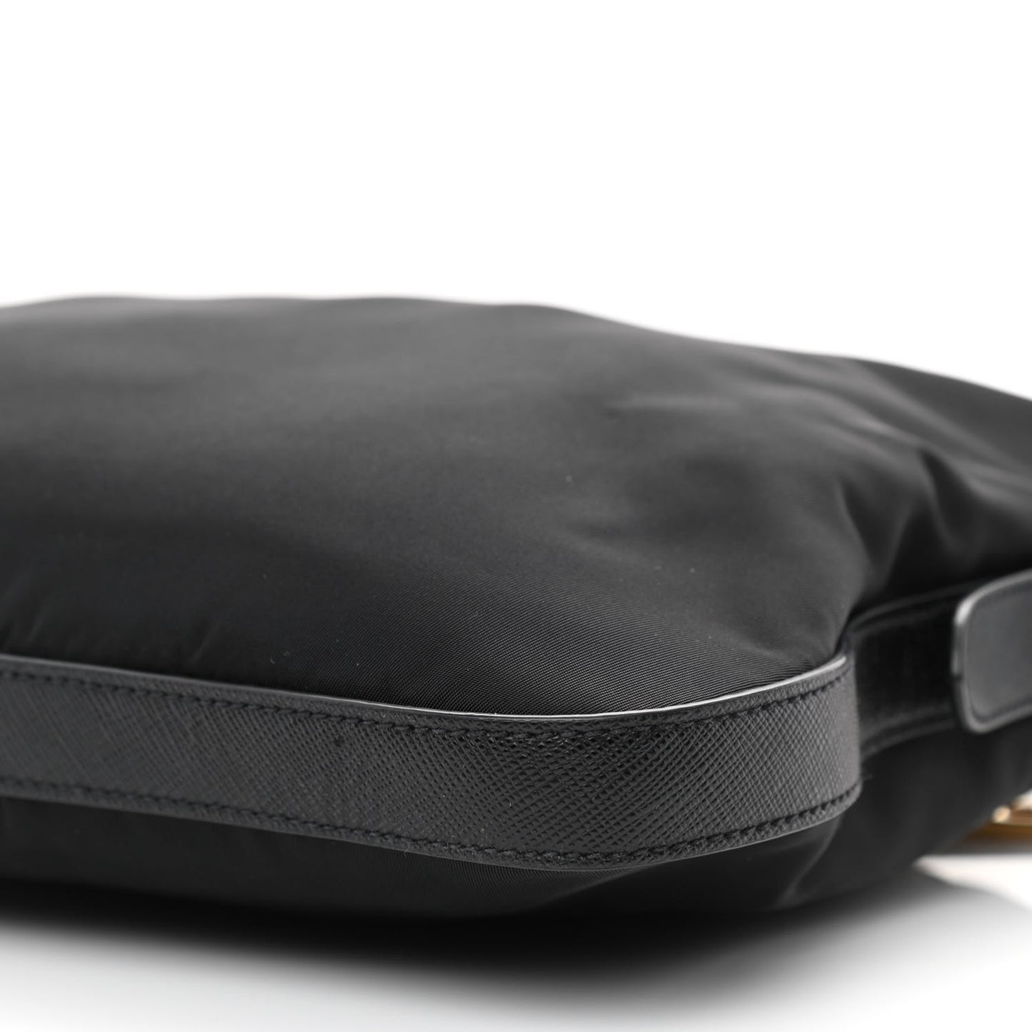 Tessuto Nylon Calfskin Hobo Black
