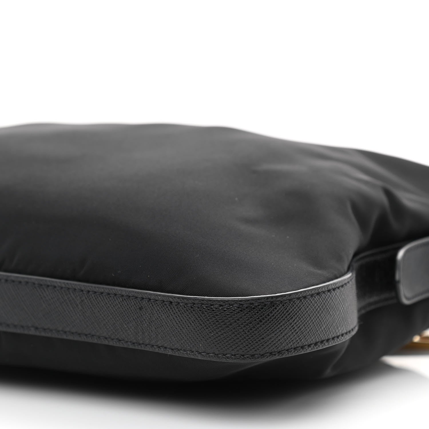 Prada Tessuto Nylon Calfskin Hobo Black 9 of 9