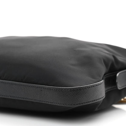 Prada Tessuto Nylon Calfskin Hobo Black 9 of 9