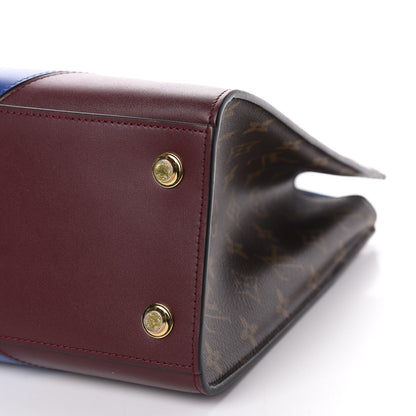 Louis Vuitton Calfskin Monogram City Steamer MM Blue Burgundy White 7 of 9