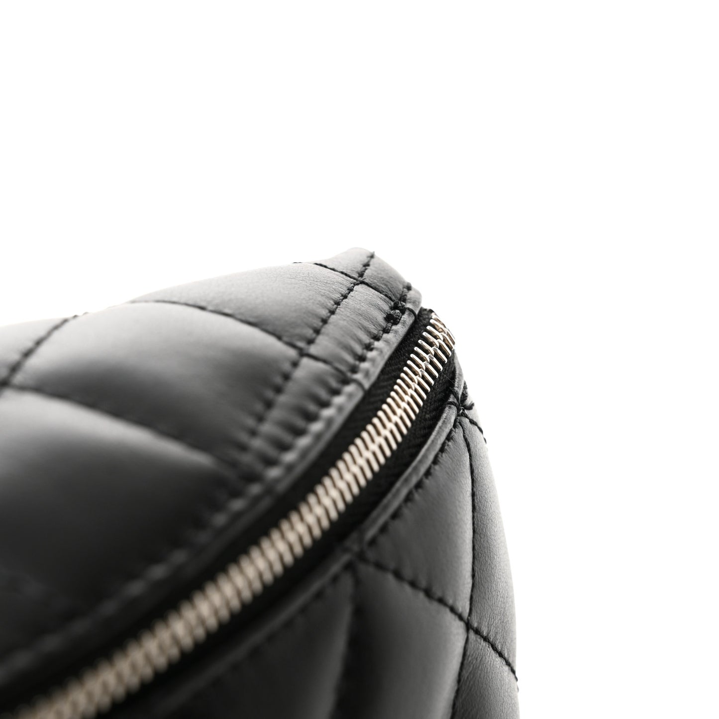 Calfskin Quilted Waist Belt Bag Black