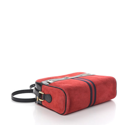 Gucci Suede Patent Web Small Ophidia Shoulder Bag Hibiscus Red Black 3 of 8