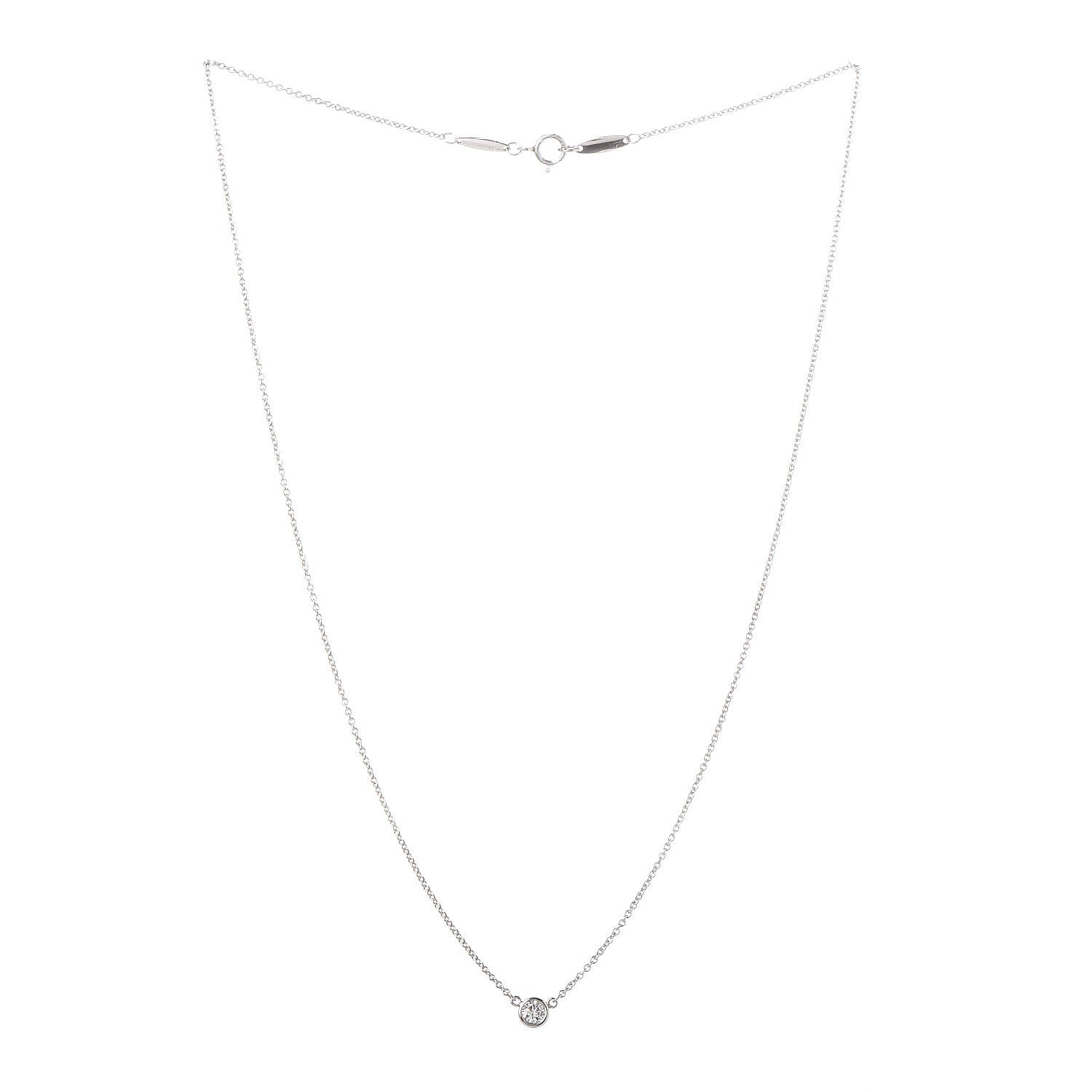 Tiffany Platinum Diamond .14ct Elsa Peretti Diamonds by the Yard Pendant Necklace 3 of 7