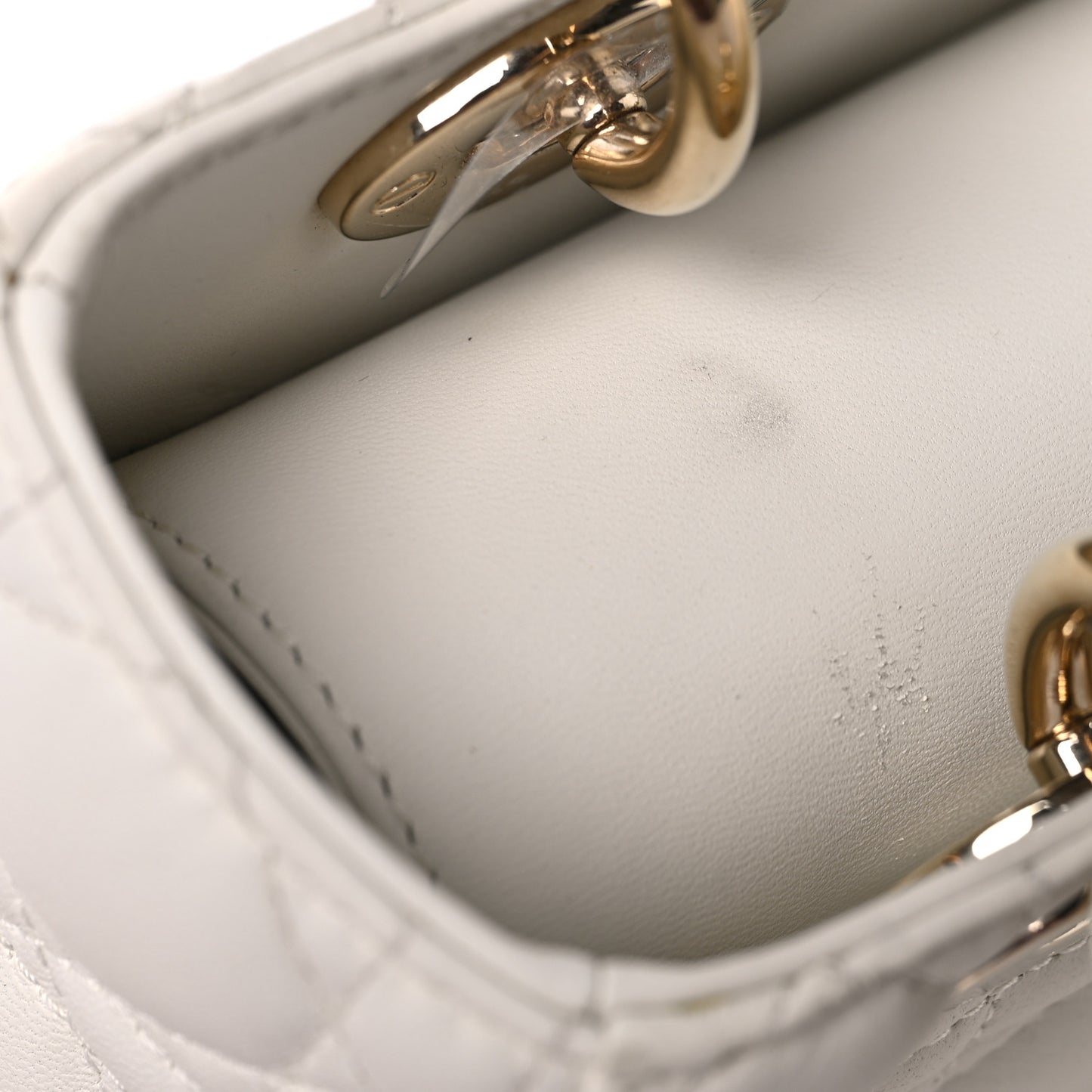 Lambskin Cannage Small My ABCDior Lady Dior White