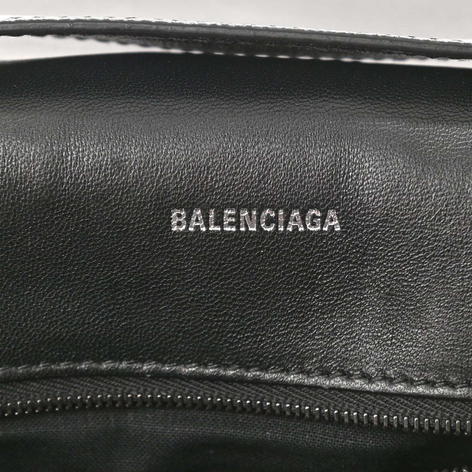 Balenciaga Grained Calfskin Monochrome M Downtown Shoulder Bag Black 6 of 11
