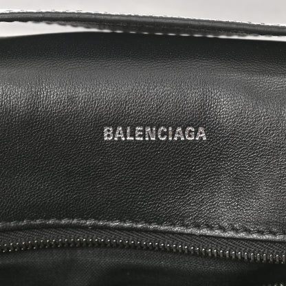 Balenciaga Grained Calfskin Monochrome M Downtown Shoulder Bag Black 6 of 11