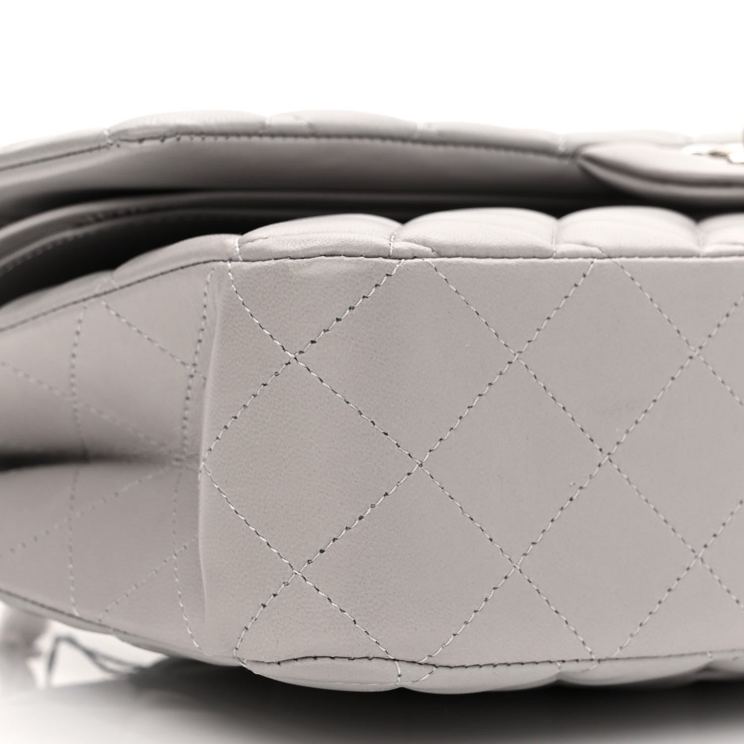Chanel Lambskin Quilted Medium Double Flap Grey 9 of 11